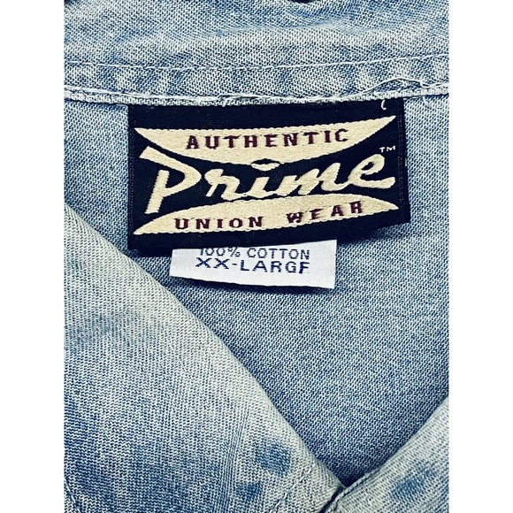Vintage Embossed Eagle Authentic Prime Union Wear XXL U.S.A. Denim Shirt Jacket - Picture 10 of 11